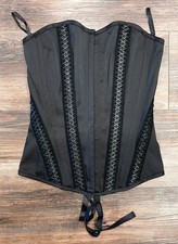 Charlotte Russe Boned Corset Bustier Top Black Gothic Size S NWOT