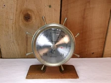 Vintage Airguide Nautical Ship Wheel Desktop Barometer