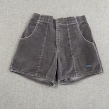 Vintage 80s Ocean Pacific Corduroy Shorts Mens 30 Gray Elastic Waist Surf Skate