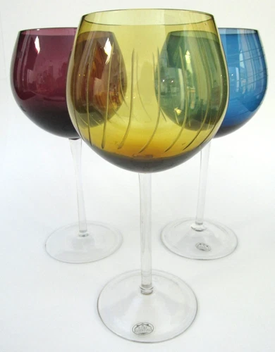 🍷 Home Essentials Etched Balloon Wine Glasses 💫 9", 16 oz, Set of 3