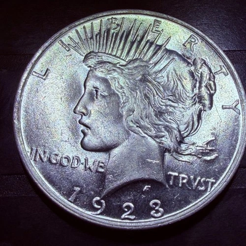 1923-P $1 Peace Silver Dollar Bar Wing Vam 1o Rare Uncirculated