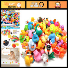 50 Pcs Mini Rubber Ducks Assorted - Bath Toys for Toddlers, Kids Party Favors