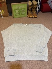 Vintage 1980s Fruit Of The Loom Gray Blank Soft Worn In Crewneck Sweatshirt