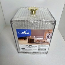 2 Clear Acrylic Q-tip Makeup Storage Cotton Swab Holder Box Cosmetic Organizer