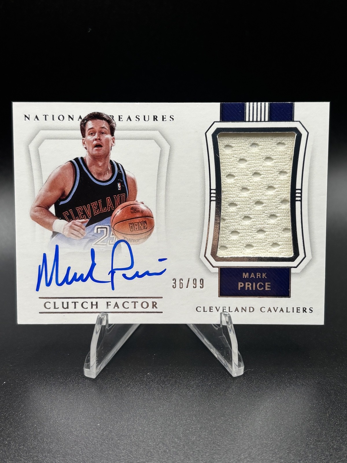 2017-18 Panini National Treasures - Clutch Factor Patch Auto Mark Price /99 view 1