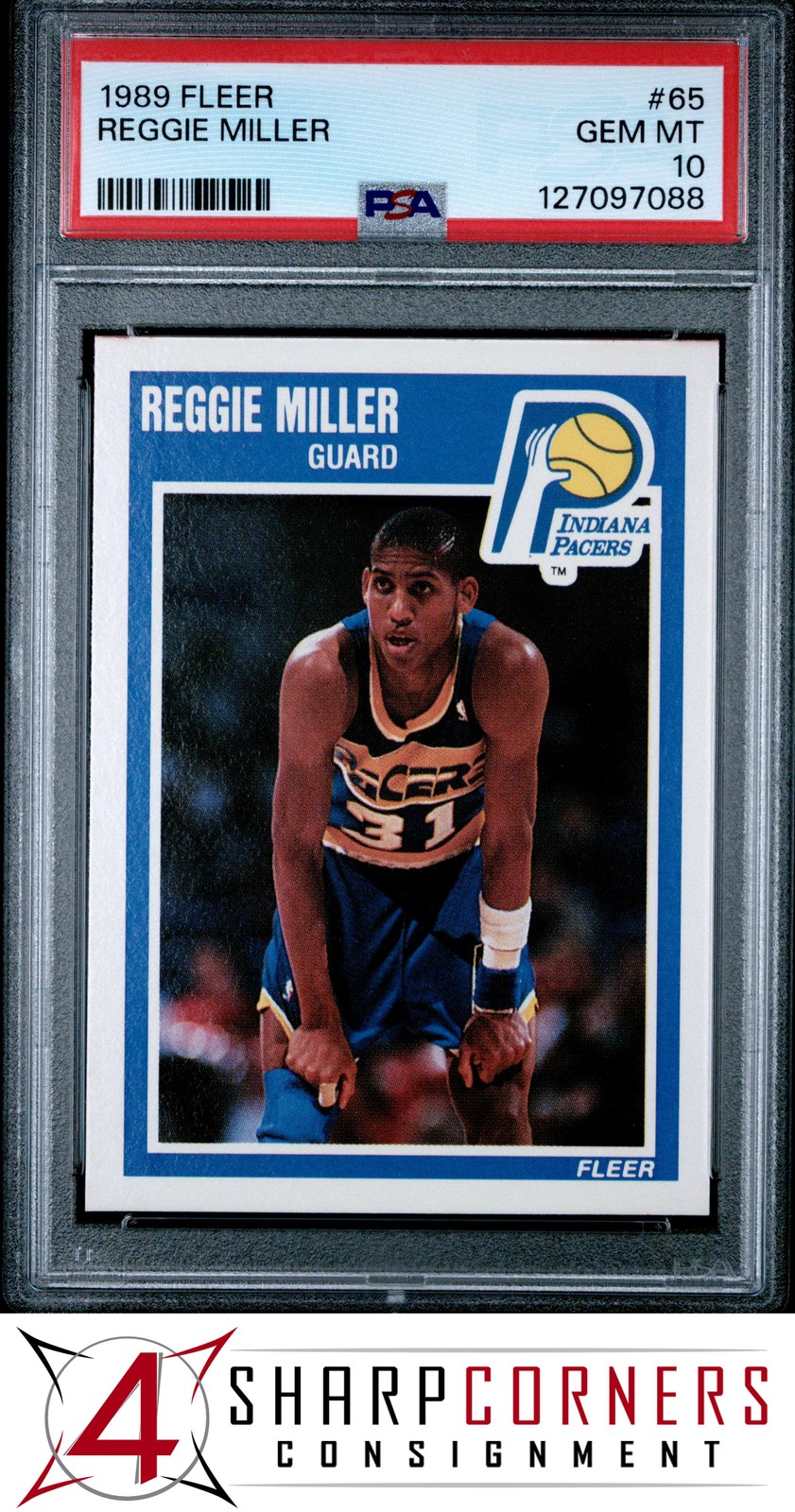 1989 FLEER #65 REGGIE MILLER PACERS HOF PSA 10