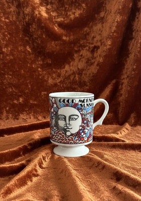 Vintage Mary Ella Psychedelic Good Morning Sunshine Celestial Sun Mug