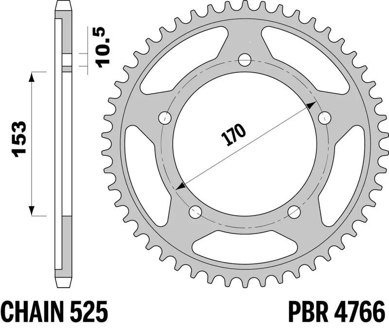 Pignon Ergal PBR 4766 pas 525 l'excellence italienne sur piste