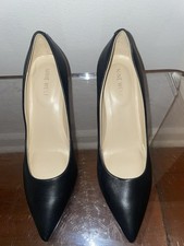 Nine West Women's FIFTH9X Fifth Pointy Toe Pumps Black Calf Leather - 8M US