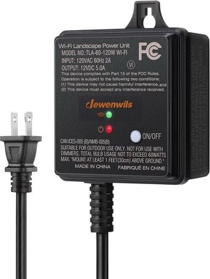 DEWENWILS 60W WiFi Low Voltage Transformer 120V AC to 12V DC, Alexa/Google