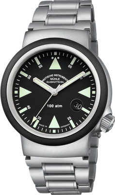Muhle Glashutte M1-41-03-MB-II S.A.R. Rescue Timer Black Dial Stainless Bracelet