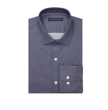 Tommy Hilfiger Th Flex Slim Fit Wrinkle Free Stretch Twill Dress Shirt 17 32-33