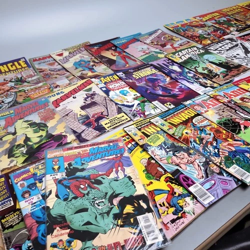 Marvel Comics Lot Vintage Spider-Man+Hulk+Avengers+Cap+Daredevil+Invaders