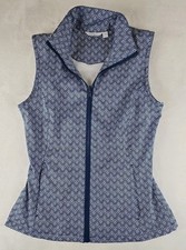 Lady Hagen Womens Performance Golf Vest Blue White Diamond XS Windbreaker