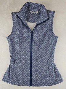 Lady Hagen Womens Performance Golf Vest Blue White Diamond XS Windbreaker