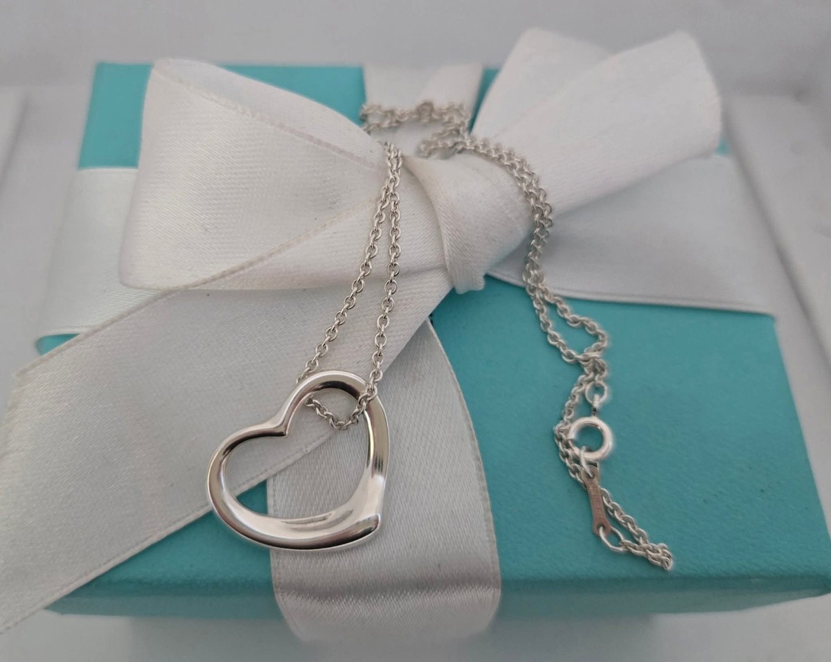 週末限定【人気サイズ】オープンハート（16mmモデル） ティファニー純正チェーン Tiffany & Co. Peretti Open Heart 22mm 16