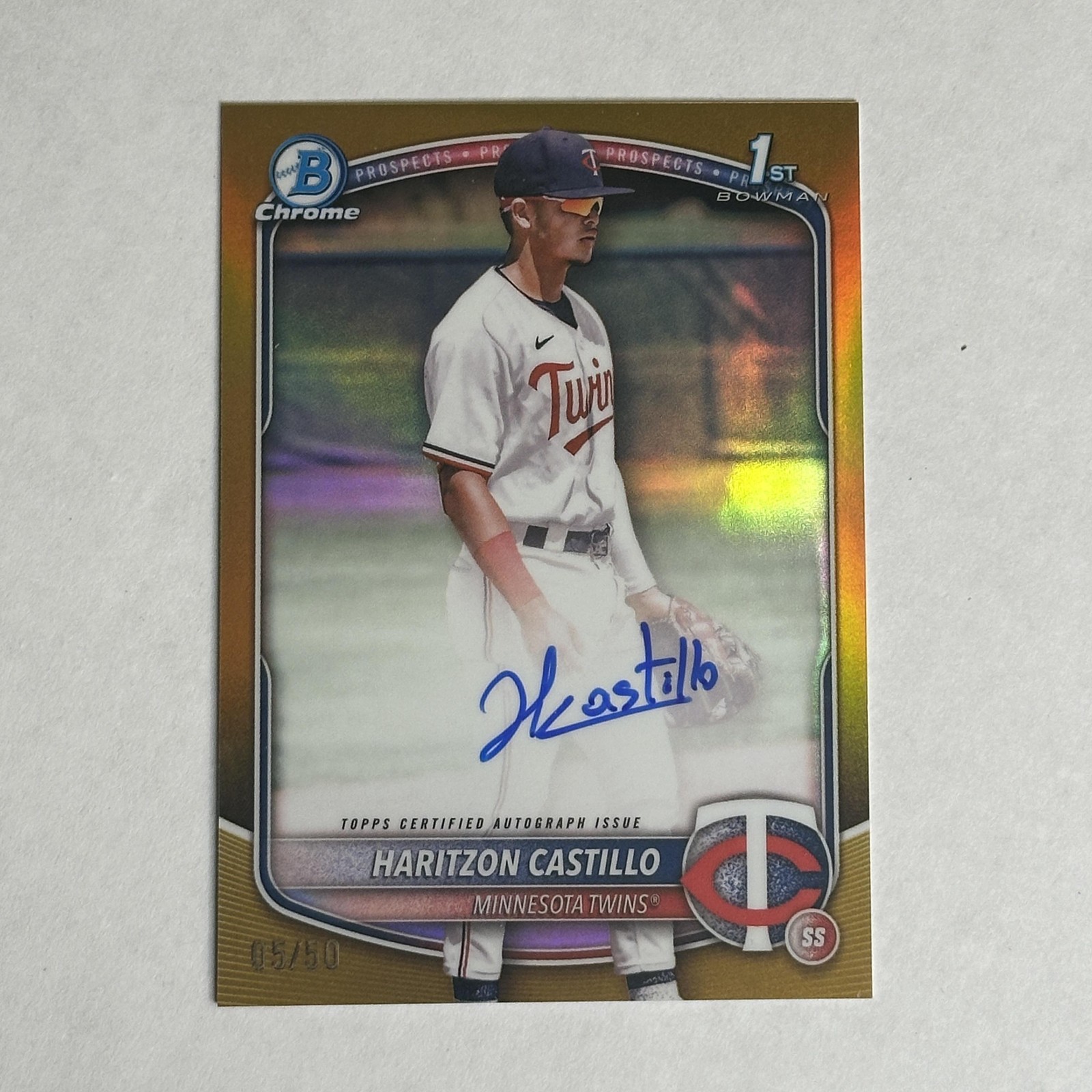 Haritzon Castillo Gold Refractor /50 2025 Bowman Chrome 1st Autographs