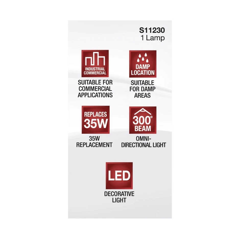 3-Pack Satco S11230LED 120V 3.5W =35W Double Loop G9 T4 Clear 3000K Soft White - Image 4 of 4