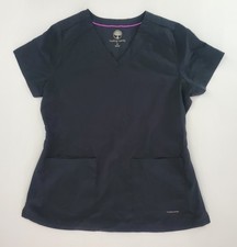 Healing Hands Women s M Black V-Neck Short Sleeve Medical Scrub Top Solid
