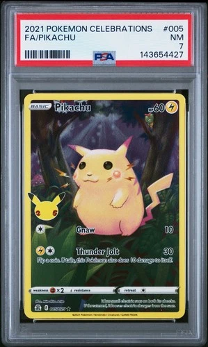 2021 POKEMON CELEBRATIONS #005 FULL ART/PIKACHU PSA 7