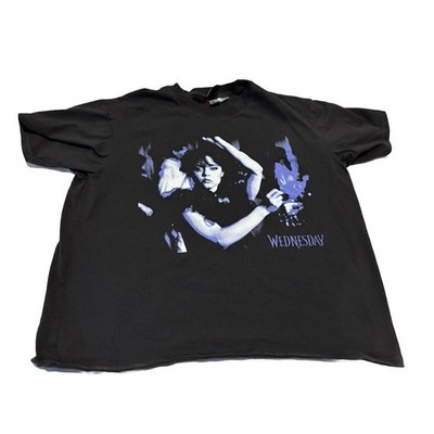 WEDNESDAY Womens Addams Gothic Dance Scene T-Shirt - Size S