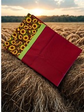 Queen Size Handmade Cotton Rustic Sunflowers PILLOWCASE