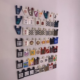 LEGO 2x2 Printed FLAGS ~Cross Shield Crest Jolly Roger Crossbones Checkered