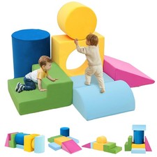 Edbuosy Toddler Climbing Toys Indoor, 7Piece Colourful Foam Climbing Blocks, ...