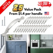 25 Pack Satin Nickel Cabinet Pull Drawer and Dresser Handles