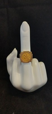 1894 1/2 Sovereign RING mit 375er Goldstempelmontierung, 12,2 g, Größe Z