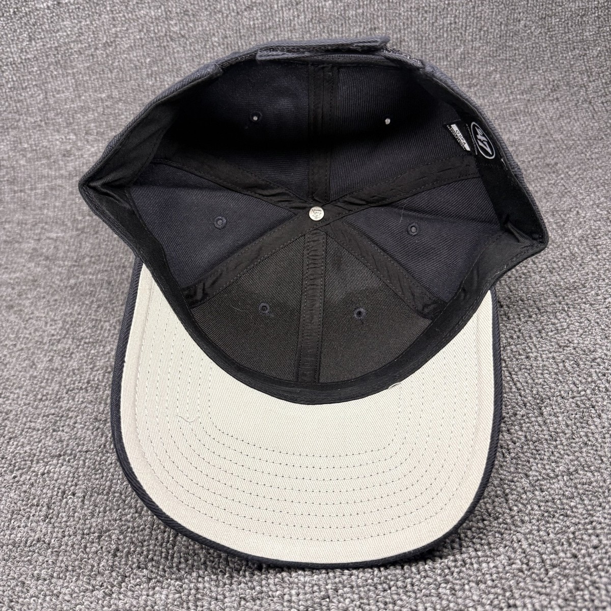 '47 Brand Blank MVP Hat Plain Black Adjustable Hook and Loop Baseball Cap New
