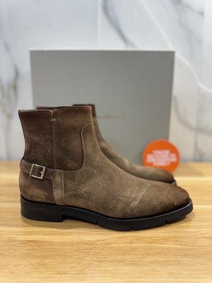 Santoni Chelsea Boot Veloursleder Leder Luxury Santoni Stiefel Herren 41.5