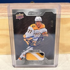 2023-24 UD Engrained Rookie Auto Patch Luke Evangelista /25