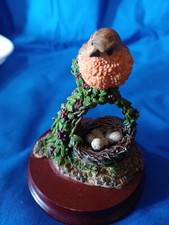Robin with Nest and Eggs Ornament Figurine Statue 4"