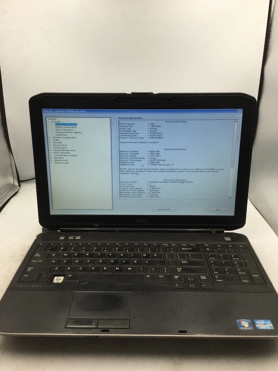 ノートパソコンHDDカメラ付き Used ジャンク!DELL Latitude E5530 nonvPro○Core i5-3320M 2.6G 4G