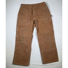 Carhartt B01 BRN Work Pants 34x32 Brown Duck Canvas USA Made Loose Original Fit