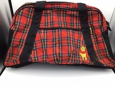 Vintage Disney  s Winnie The Pooh Tote Bag Messenger Red Plaid Diaper Bag Retro