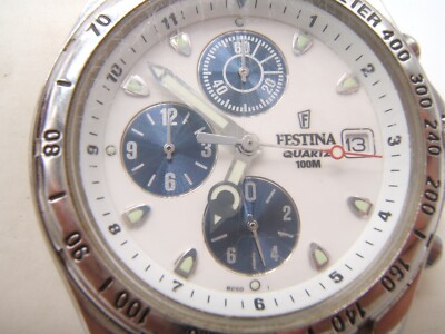 FESTINA CHRONOGRAPH WRIST WATCH WORKING STAINLESS NICE DIAL | eBay