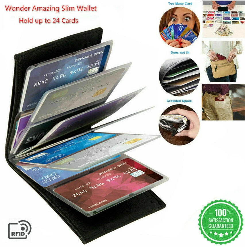 Slim RFID Blocking Leather Wonder Wallet Credit Card Holder As Seen on TV Purses - Image 3 of 4