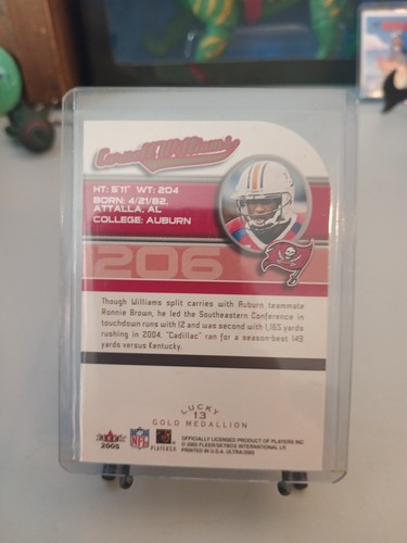 2005 Ultra #206 Carnell CADILLAC Williams LUCKY 13 Rookie GOLD MEDLLION - Picture 2 of 2