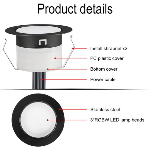 30X Φ1.22 WiFi Smart Low Voltage Recessed RGBW Deck Lighting Waterproof Outdoor - Picture 9 of 11