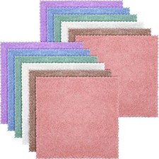 12 Pieces Microfiber Facial Wash Cloth Makeup Remover Cloths Reusable Face