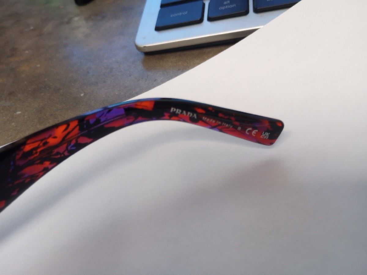 Prada SPR06YS 06 06V5S0 Abstract Orange Dark Gray Sunglasses  display picture 3