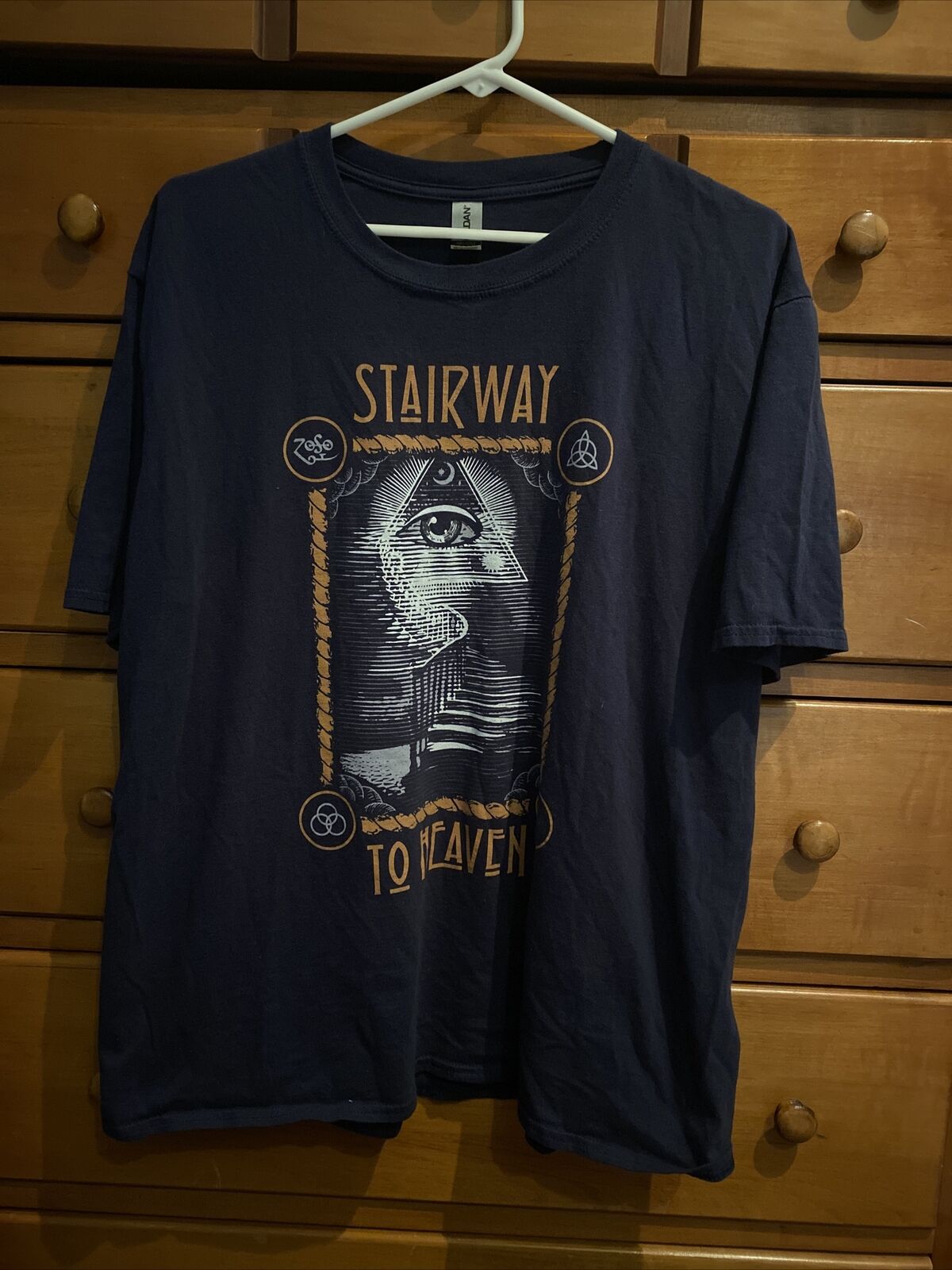 Stairway To Heaven Gildan Soft Style T Shirt Navy… - image 1