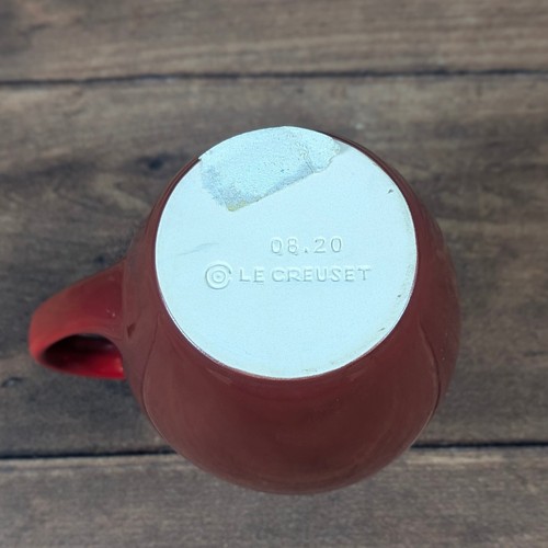 Le Creuset Pitcher Small Stoneware Red Ombre Cream Interior Ribbed Design - Picture 5 of 5