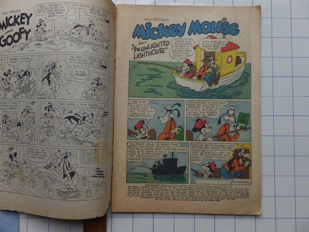 Feb.-March 1957 Walt Disney's Mickey Mouse #52. Mickey and Goofy