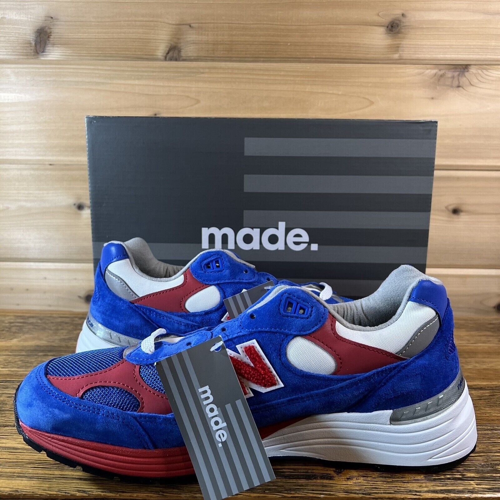 New Balance 992 Made In USA Red White Blue Olympic Suede M992CC running men  sz 9