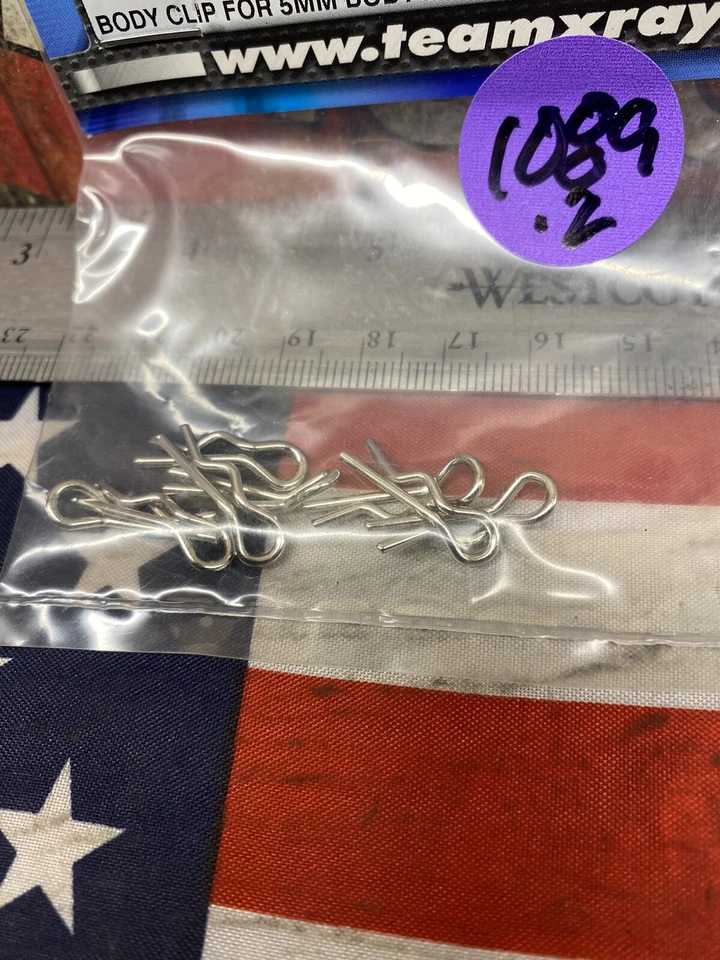 XRAY 30-9400 Body Clip: 5mm Body Post x 8pc. ~NEW~ USA SHIPPED - Image 2 of 3