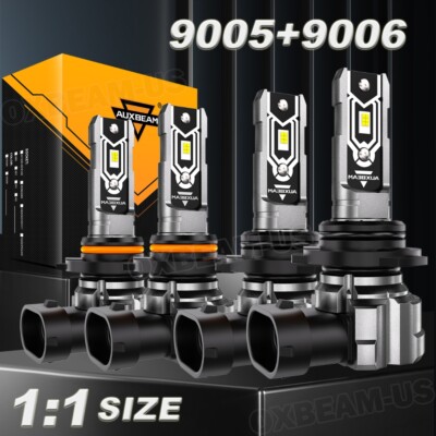 AUXBEAM 1:1 9005+9006 LED Headlight for Chevy Tahoe Silverado 1500 2500HD 99-06