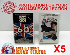 5x BETAMAX MOVIE SMALL CLAMSHELL SIZE B - CLEAR PLASTIC PROTECTIVE BOX